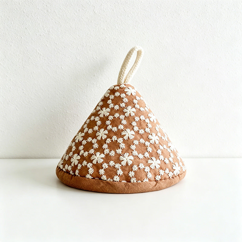 CouldNook Embroidered Floral Triangle Pot Holder - Cottagecore Mini Mitt