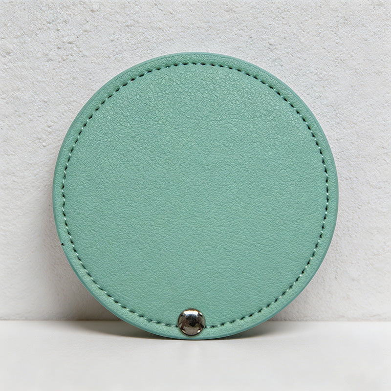 CouldNook PU Leather Rotating Compact Mirror - Portable Round Travel Mirror