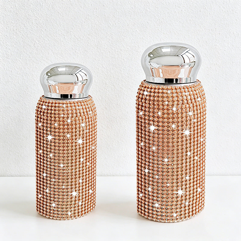 CouldNook Rhinestone Tumblers-6oz Stainless Steel Vacuum Insulated U-Shaped Eggshell Coffee Cup with Straw