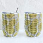 CouldNook 12oz Bling Rhinestone Stemless Wine Tumbler - Clear Lid & Straw (Exotic Animal Print Series)