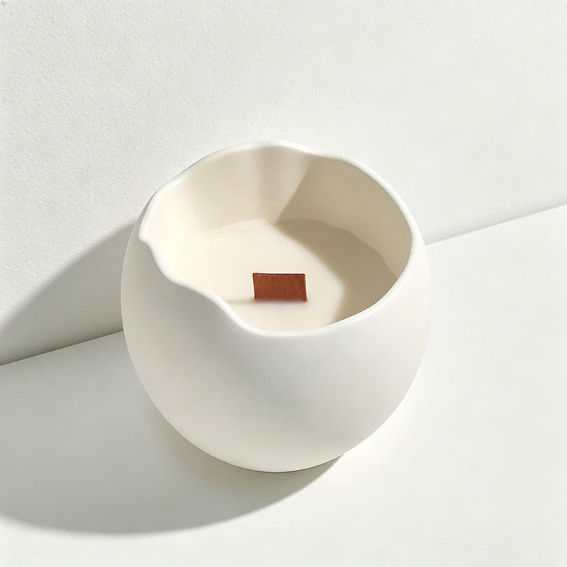 CouldNook Minimalist Eggshell Scented Candle - Wabi-Sabi Plaster Art Decor