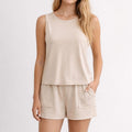 CouldNook Lounge Set 2 Piece-Sleeveless Casual Soft Tank Top & Pocket Shorts Pajama Set