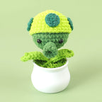 CouldNook Crocheted Character Pot Ornament - Colorful Figures And White Pots