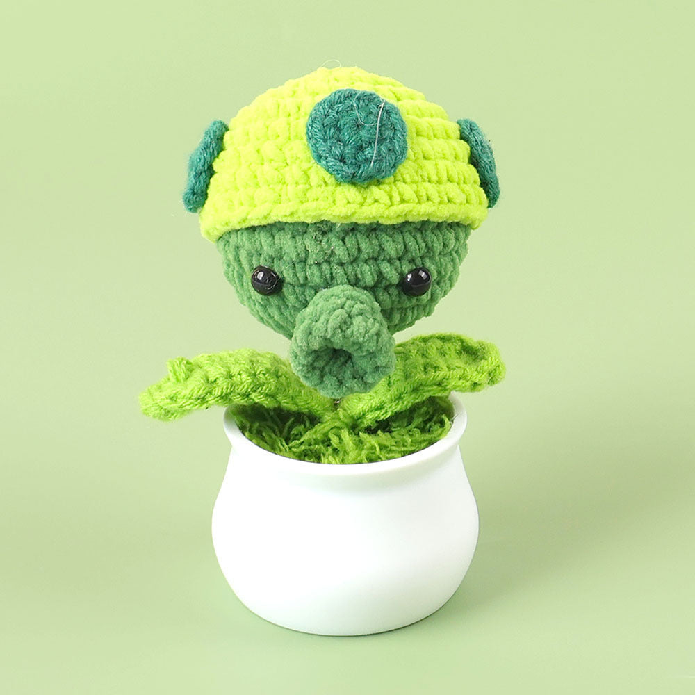 CouldNook Crocheted Character Pot Ornament - Colorful Figures And White Pots