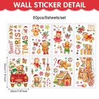 CouldNook Gingerbread Window Cling Set - Candy Motifs and Christmas Lettering
