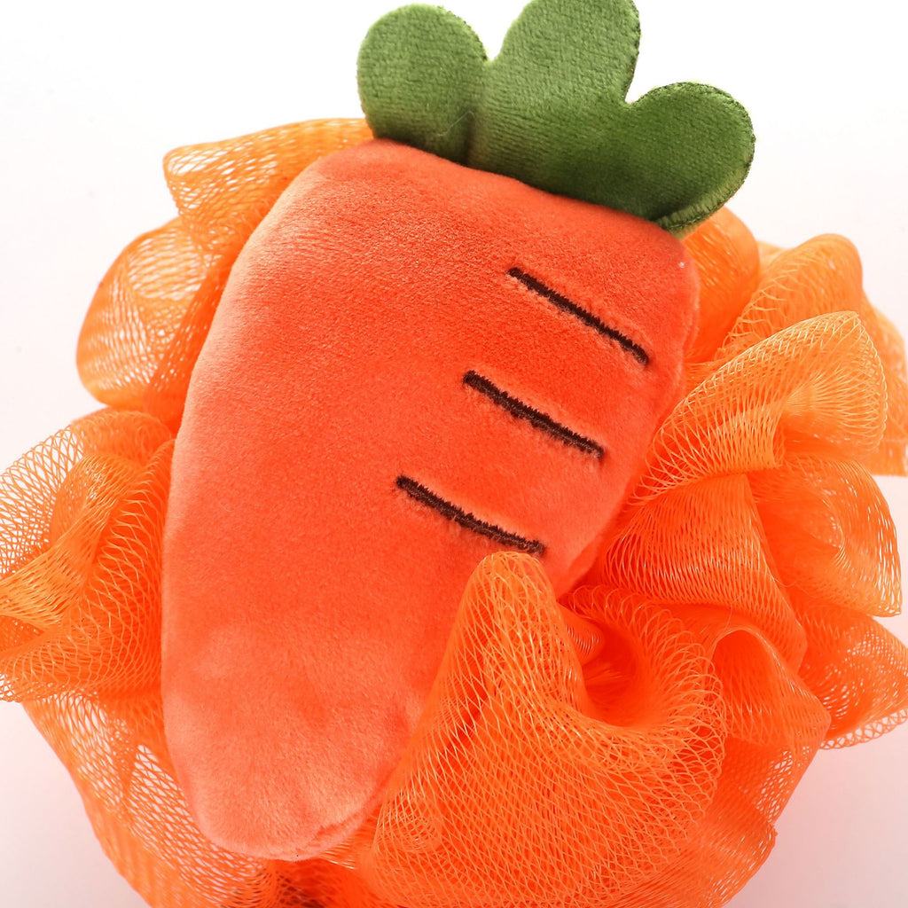CouldNook Decorated Mesh Bath Pouf - Plush Motifs And Ruffled Layers