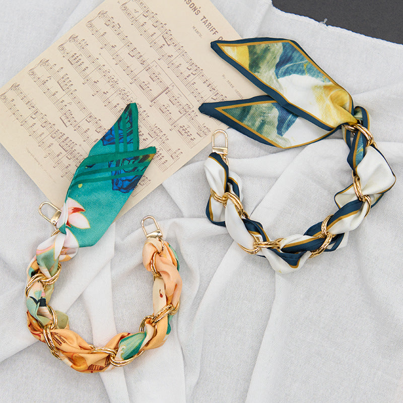 CouldNook Botanical Scarf Phone Wrist Strap - Upscale Anti‑Drop Lanyard