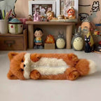 CouldNook Fox Pencil Pouch - Plush Body And Front Zip Opening