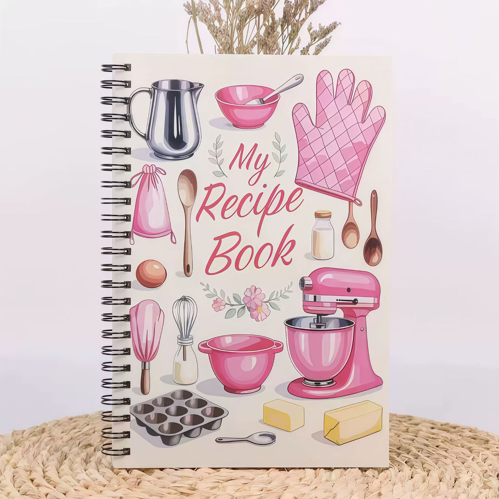 CouldNook Spiral Recipe Notebook - Illustrated Kitchen Cover And Guided Pages
