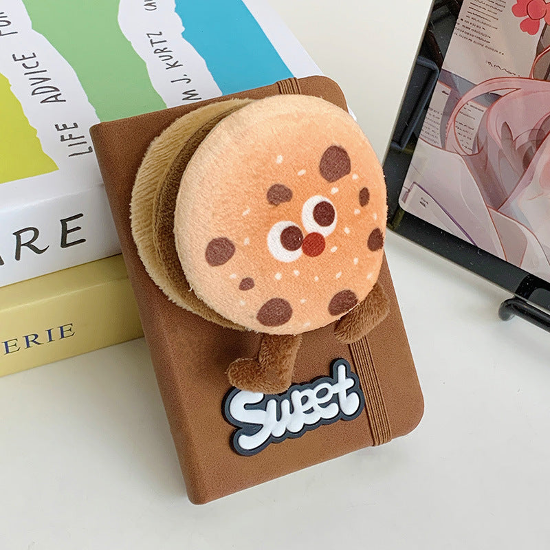 CouldNook Plush Food Notebook - Raised Character And Elastic Closure
