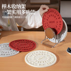 CouldNook Lettered Silicone Trivet - Raised Words And Round Tabletop Shape