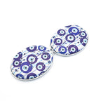 CouldNook Oval Folding Mirror - Patterned Surface And Double Mirror Interior