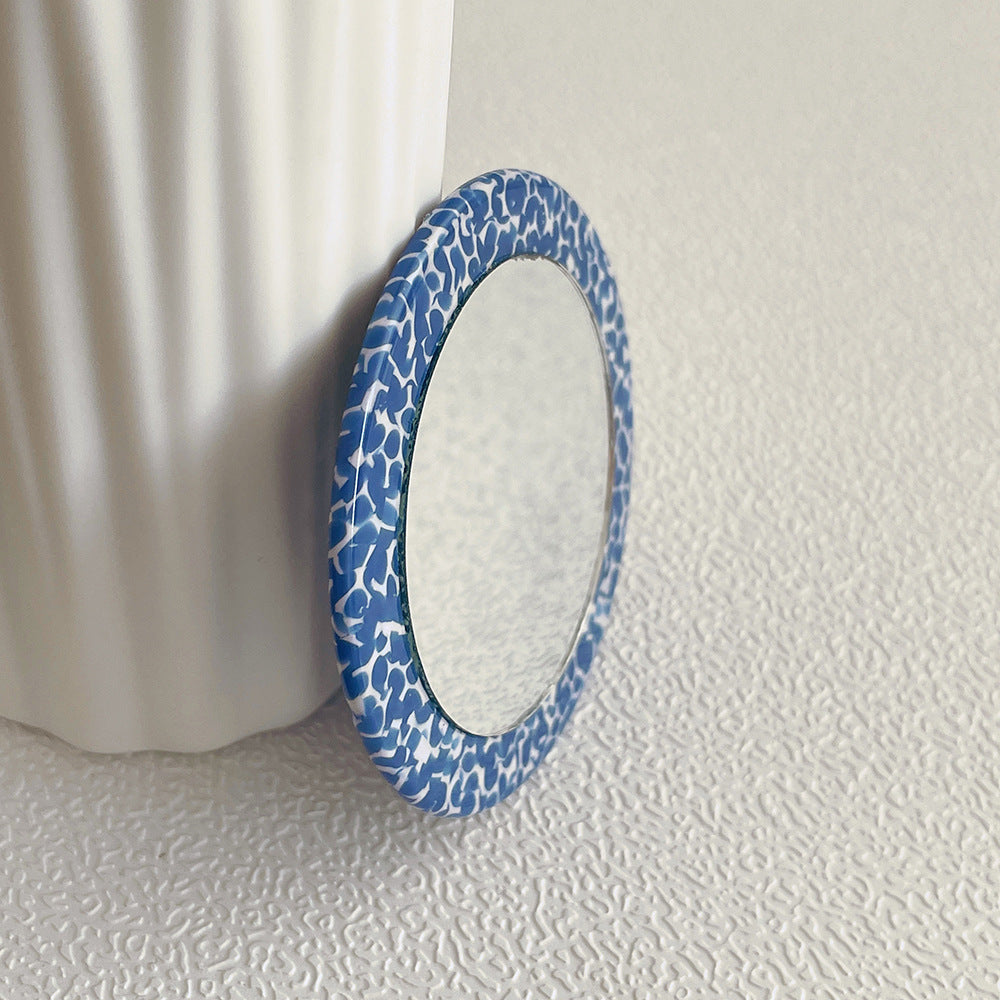 CouldNook Patterned Acetate Pocket Mirror - Round Face And Colorful Back