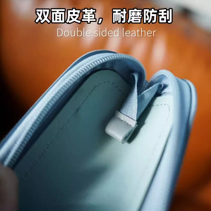 CouldNook Slim PU Pen Pouch - Stitched Edges And Curved Zip