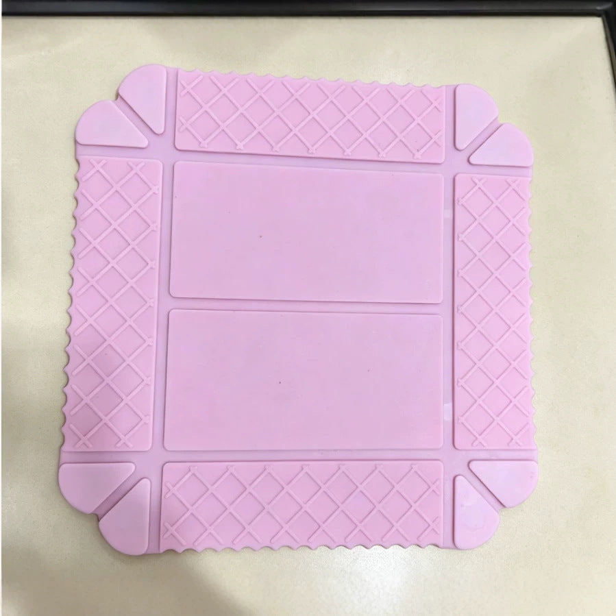 CouldNook Folding Silicone Trivet - Magnetic Storage and Diamond Border