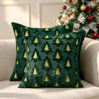 CouldNook Christmas Tree Cushion Cover - Raised Motifs Across A Textured Front