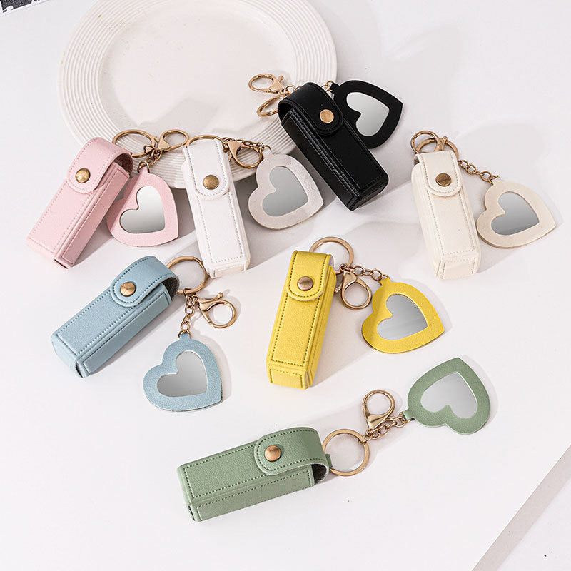 CouldNook Lipstick Pouch And Mirror - Snap Tab And Heart-Shaped Detail
