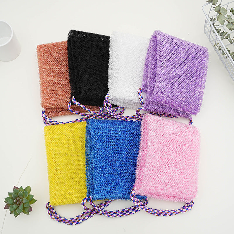 CouldNook Mesh Back Scrubber - Long Textured Strip And Rope Loops
