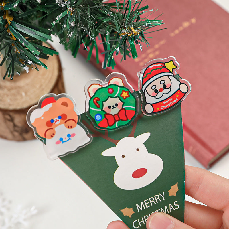 CouldNook Christmas Memo Clip - Festive Characters And Clear Shaped Border