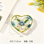 CouldNook Heart Jewelry Tray - Clear Resin and Embedded Flower Details