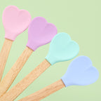 CouldNook Heart Spatula - Pastel Silicone Head and Long Handle