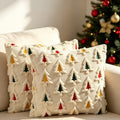 CouldNook Christmas Tree Cushion Cover - Raised Motifs Across A Textured Front
