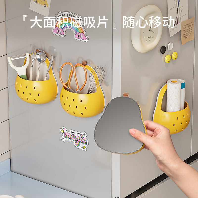CouldNook Pear Wall Storage Basket - Perforated Front And Open Top