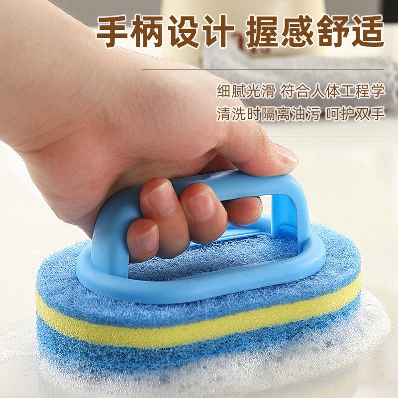 CouldNook Handled Cleaning Sponge - Raised Grip And Layered Oval Pad
