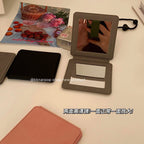 CouldNook Square Folding Mirror - Textured Cover And Dual Reflective Panels