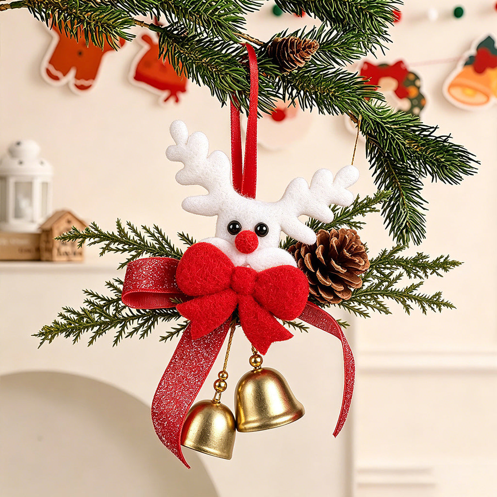 CouldNook Christmas Bell Ornament - Ribbon Bows and Seasonal Sprigs