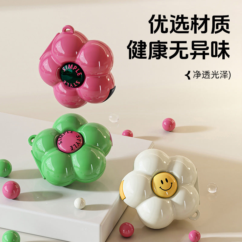 CouldNook Flower Pill Organizer - Petal Compartments And Hinged Case