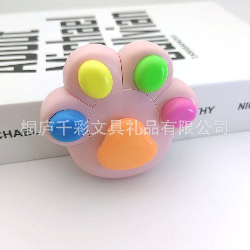 CouldNook Paw Highlighter Set - Removable Color Tips And Rounded Holder