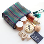 CouldNook Striped Cosmetic Pouch - Woven Texture And Layered Tassel