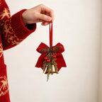 CouldNook Christmas Bell Ornament - Ribbon Bows and Seasonal Sprigs