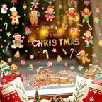 CouldNook Gingerbread Window Cling Set - Candy Motifs and Christmas Lettering