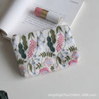 CouldNook Embroidered Zip Pouch - Botanical Motifs And Contrasting Animal Designs