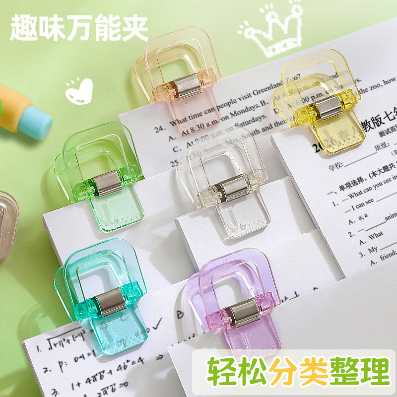 CouldNook Paper Clip Set - Translucent Bodies And Folding Square Handles