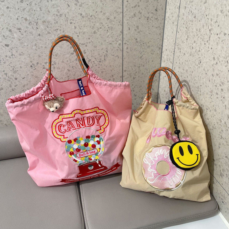 CouldNook Candy Embrodiery Shopping Bag - Everyday Market Accent