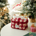 CouldNook Plaid Tissue Box Cover - Fuzzy Surface and Front Label