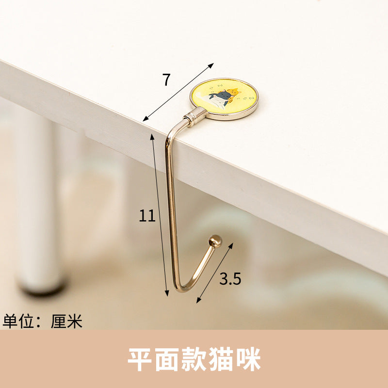 CouldNook Decorative Tabletop Bag Hook - Round Top and Curved Arm