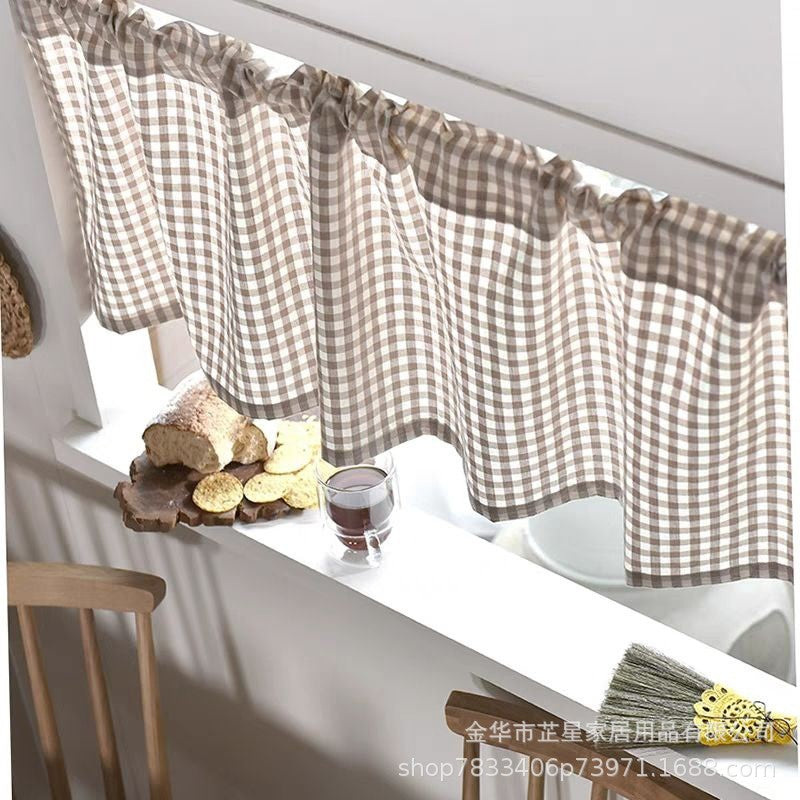 CouldNook Gingham Cafe Curtain - Three Check Color Choices