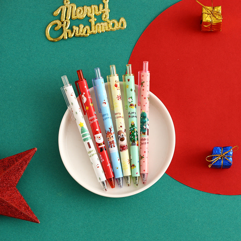 CouldNook Christmas Gel Pen - Printed Holiday Barrel And Push Button