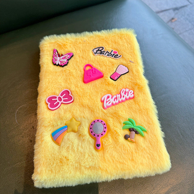 CouldNook Plush Patch Notebook - Colorful Icons And Fuzzy Cover Texture