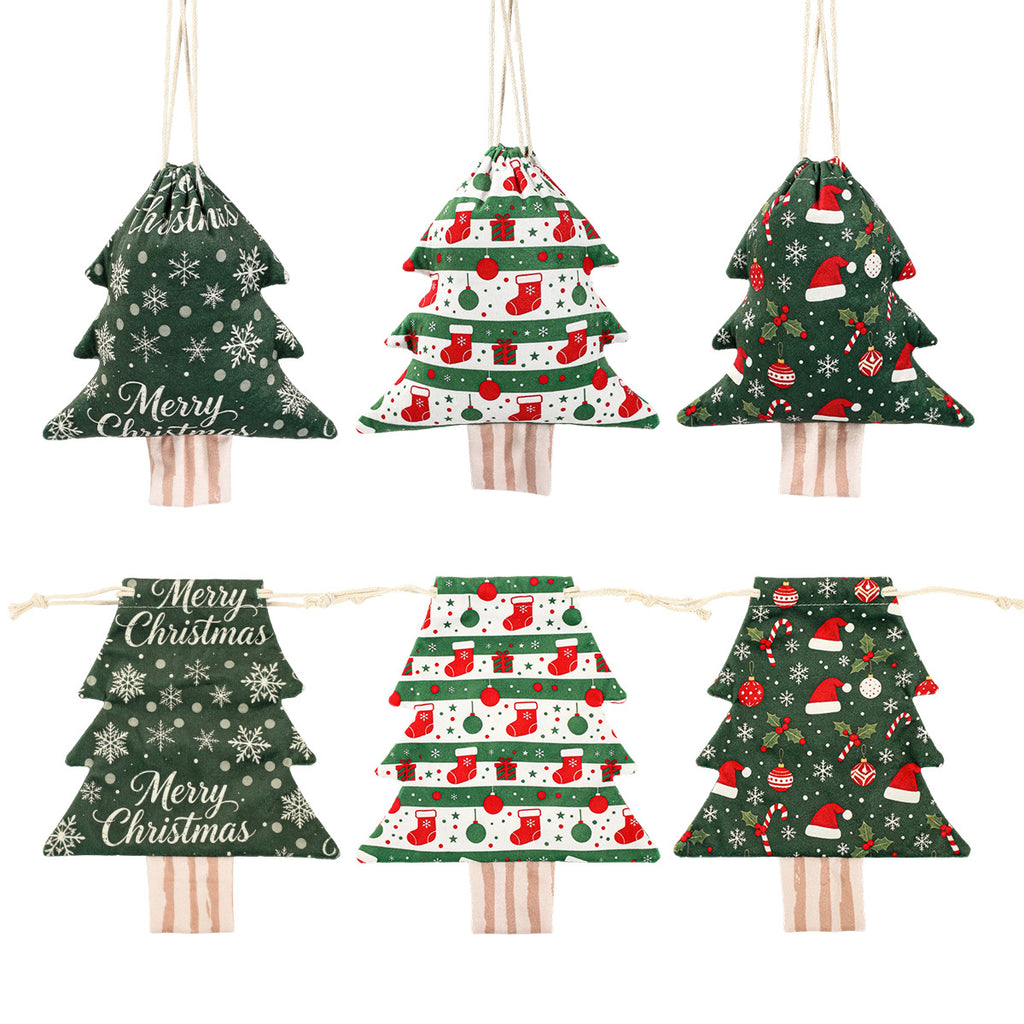 CouldNook Christmas Tree Gift Bag - Drawstring Closure And Printed Fabric