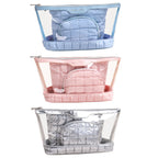 CouldNook Quilted Cosmetic Bag - Glossy Squares And Coordinated Storage Shapes