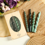 Spiral Taper Candle Set - Set Of 4 Assorted Twisted Candles in Gift Box