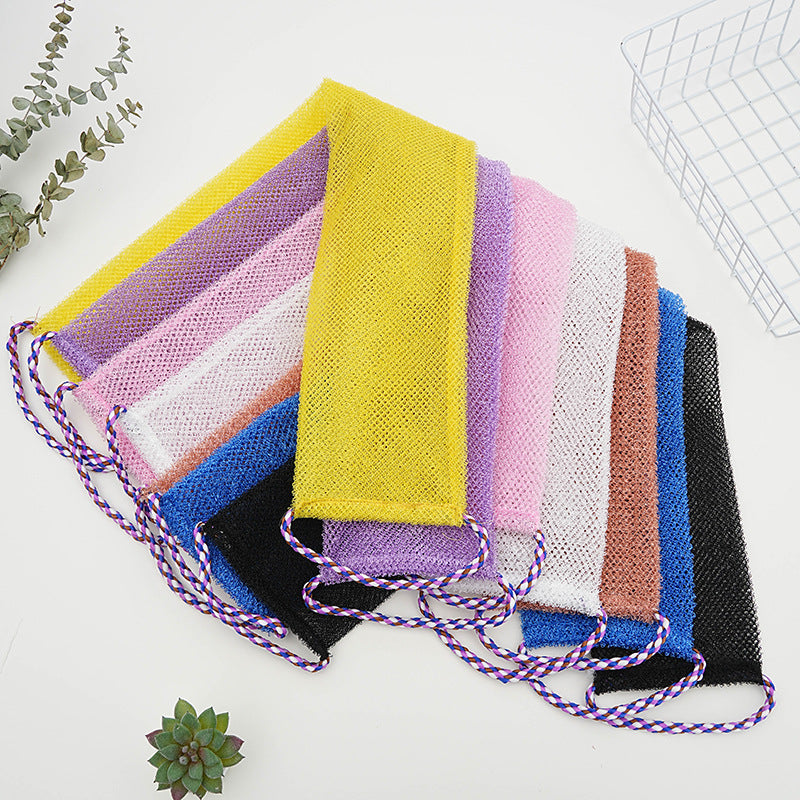 CouldNook Mesh Back Scrubber - Long Textured Strip And Rope Loops