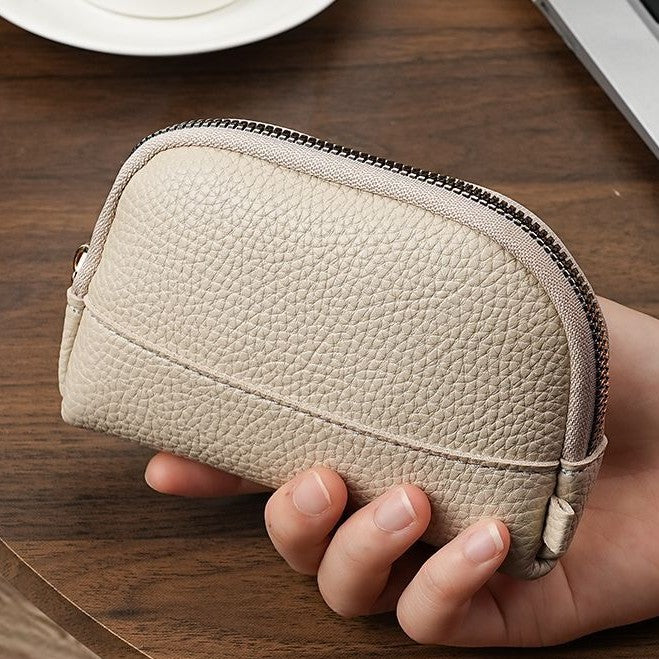 CouldNook Pebbled Coin Pouch - Curved Zipper And Front Seam
