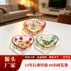 CouldNook Heart Jewelry Tray - Clear Resin and Embedded Flower Details