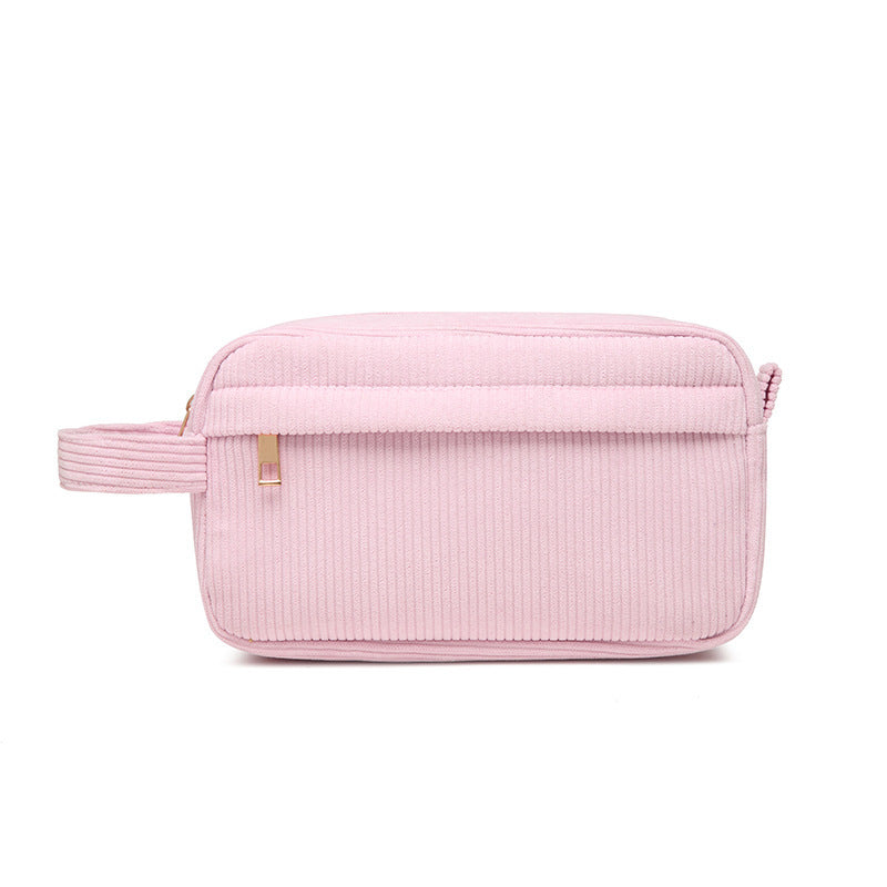 CouldNook Corduroy Cosmetic Bag - Fine Ribs And Side Carry Loop